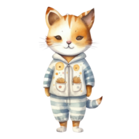 gato dentro pijamas ai generativo png