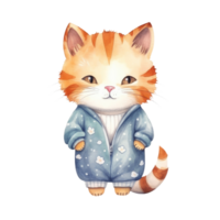 gato dentro pijamas ai generativo png