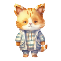 Cat in Pajamas AI Generative png