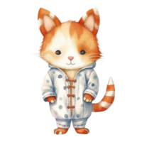 gato dentro pijamas ai generativo png