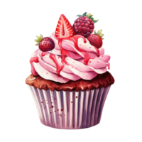 Chocolate Strawberry Cup Cake AI Generative png