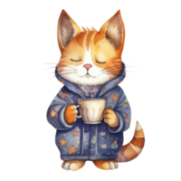 Cat in Pajamas AI Generative png