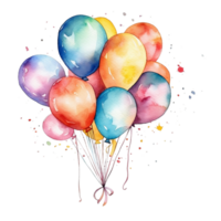 mignonne ballon aquarelle ai génératif png