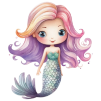 carino sirena cartone animato ai generativo png