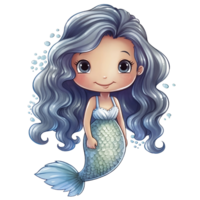 carino sirena cartone animato ai generativo png