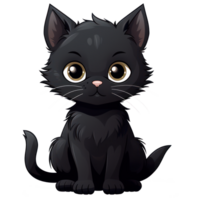 mignonne noir chat ai génératif png