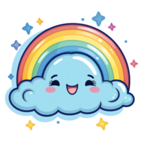 mignonne arc en ciel nuage ai génératif png