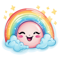 Cute Rainbow Cloud AI Generative png