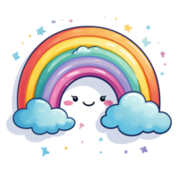 Cute Rainbow Cloud AI Generative png