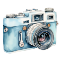 Watercolor Cute Camera AI Generative png