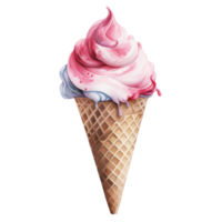 acquerello carino gelato ai generativo png