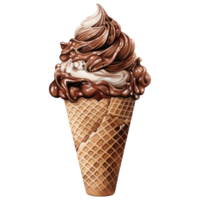 aguarela fofa sorvete chocolate ai generativo png