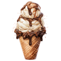 acuarela linda helado chocolate ai generativo png