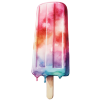 Watercolor Cute Icecream Popsicle AI Generative png