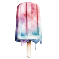 Watercolor Cute Icecream Popsicle AI Generative png