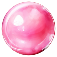 Pink round metal ball AI Generative png