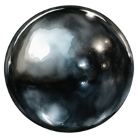 schwarz runden Metall Ball ai generativ png