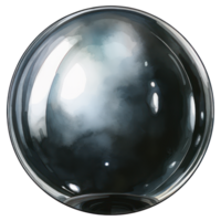 schwarz runden Metall Ball ai generativ png