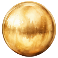 oro redondo metal pelota ai generativo png