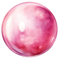 Pink round metal ball AI Generative png