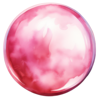 Pink round metal ball AI Generative png