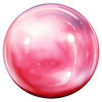 Pink round metal ball AI Generative png