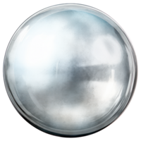 Silver round metal ball AI Generative png