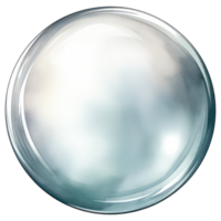 Silver round metal ball AI Generative png
