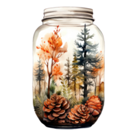 Autumn in Jar AI Generative png