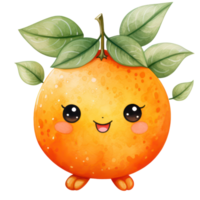 Kawai Cute Orange AI Generative png