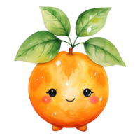 Kawai Cute Orange AI Generative png