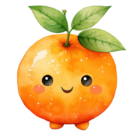 Kawai Cute Orange AI Generative png