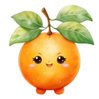 Kawai Cute Orange AI Generative png