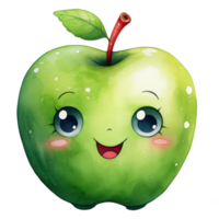 linda manzana acuarela ai generativo png