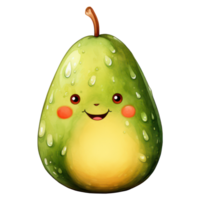 Cute Happy Avocado AI Generative png