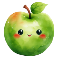 Cute Apple Watercolor AI Generative png