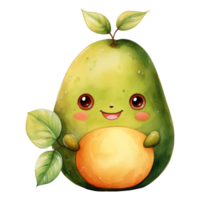 carino contento avocado ai generativo png