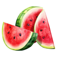 Cute Watermelon Watercolor AI Generative png