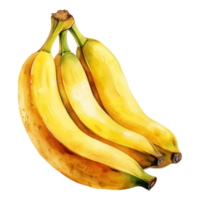 Cute Banana Watercolor AI Generative png