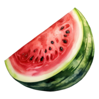 Cute Watermelon Watercolor AI Generative png