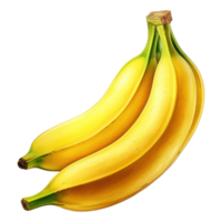 Cute Banana Watercolor AI Generative png