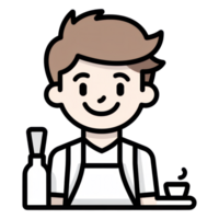 barista calurosamente sonriente ai generativo png