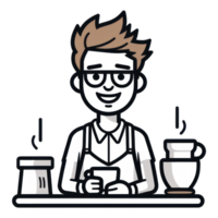 barista calorosamente sorridente ai generativo png