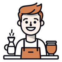 barista calorosamente sorridente ai generativo png