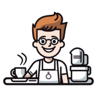 barista calorosamente sorridente ai generativo png