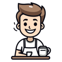 barista calurosamente sonriente ai generativo png