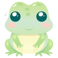 Kawaii Cute Frog AI Generative png