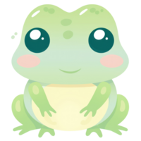 Kawaii Cute Frog AI Generative png