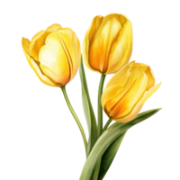 amarillo tulipán flor ai generado png