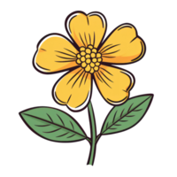 Blooming Yellow Flower AI Generated png